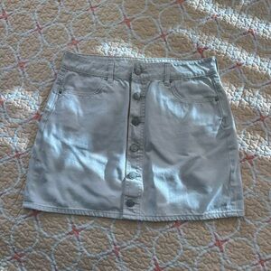 PacSun White Button-Front Mini Skirt